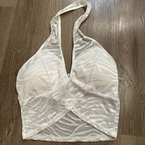 mesh white halter top